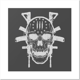 3% Skull and Rifles Posters and Art